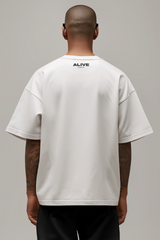 STILL ALIVE Logo Oversized T-Shirt WHT