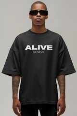 STILL ALIVE Logo Oversized T-Shirt BLK