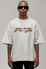 STILL ALIVE Adam Oversized T-Shirt WHT