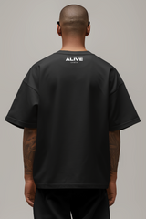 STILL ALIVE Logo Oversized T-Shirt BLK