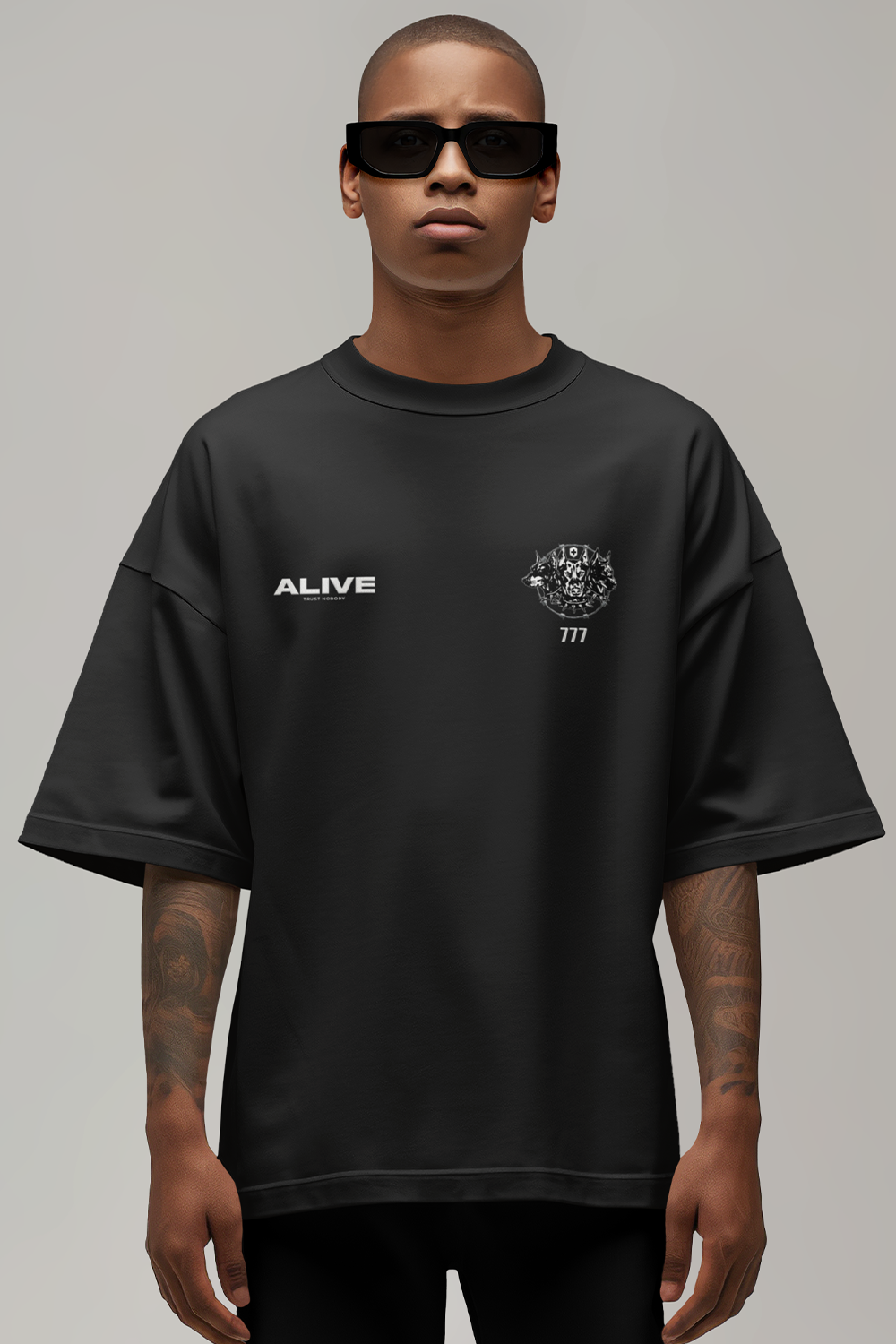 STILL ALIVE 777 Oversized T-Shirt BLK